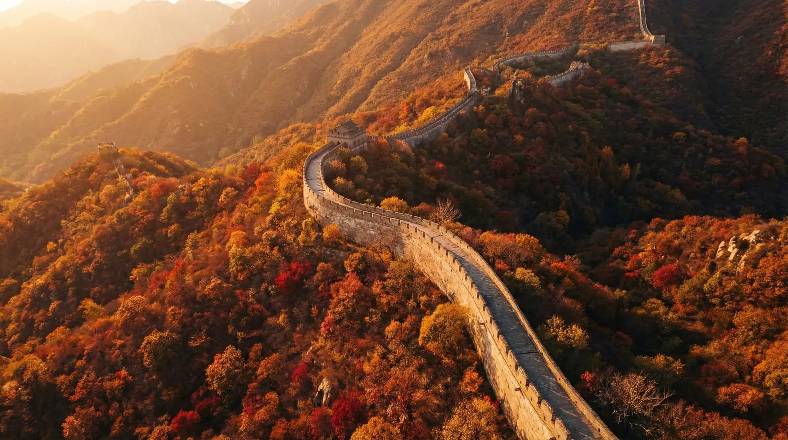 吸血鬼偶像 电视剧 秋日长城航拍全景